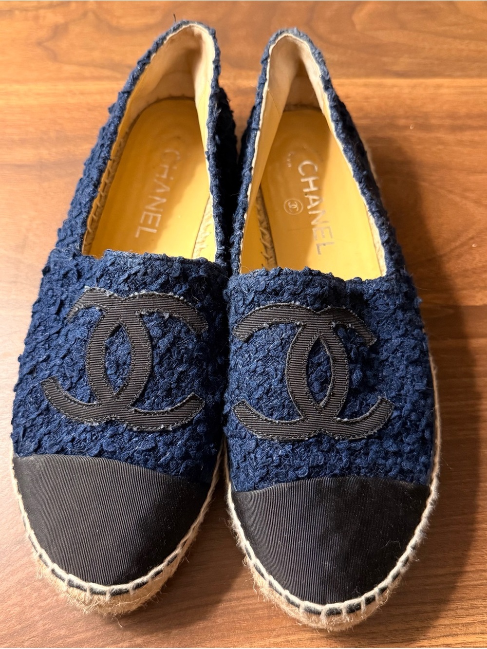 CHANEL | Navy Tweed Espadrilles
